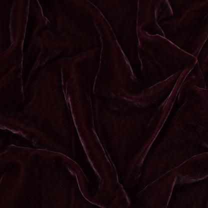 Wine Purple Viscose Velvet Fabric